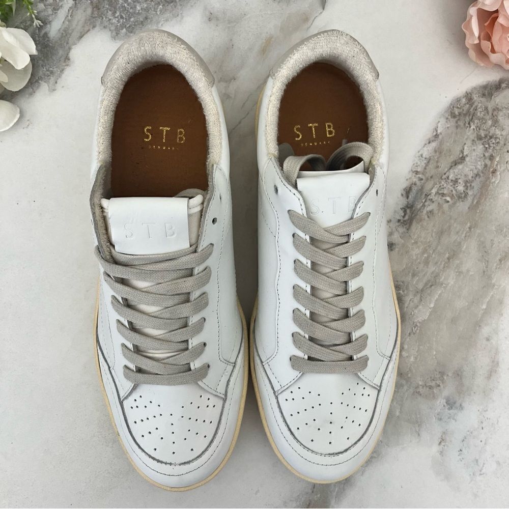 STB Shoe The Bear Babtiste Lace-Up Sneaker in White/Gray Size 8 NEW - Picture 6 of 15